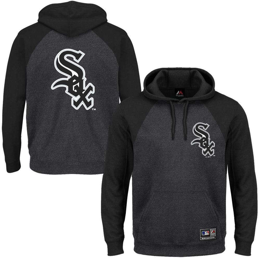 Majestic Athletic Jumpers M Chicago White Sox Majestic MLB Raglan Marle Hoodie Jumper - Black/Asphalt