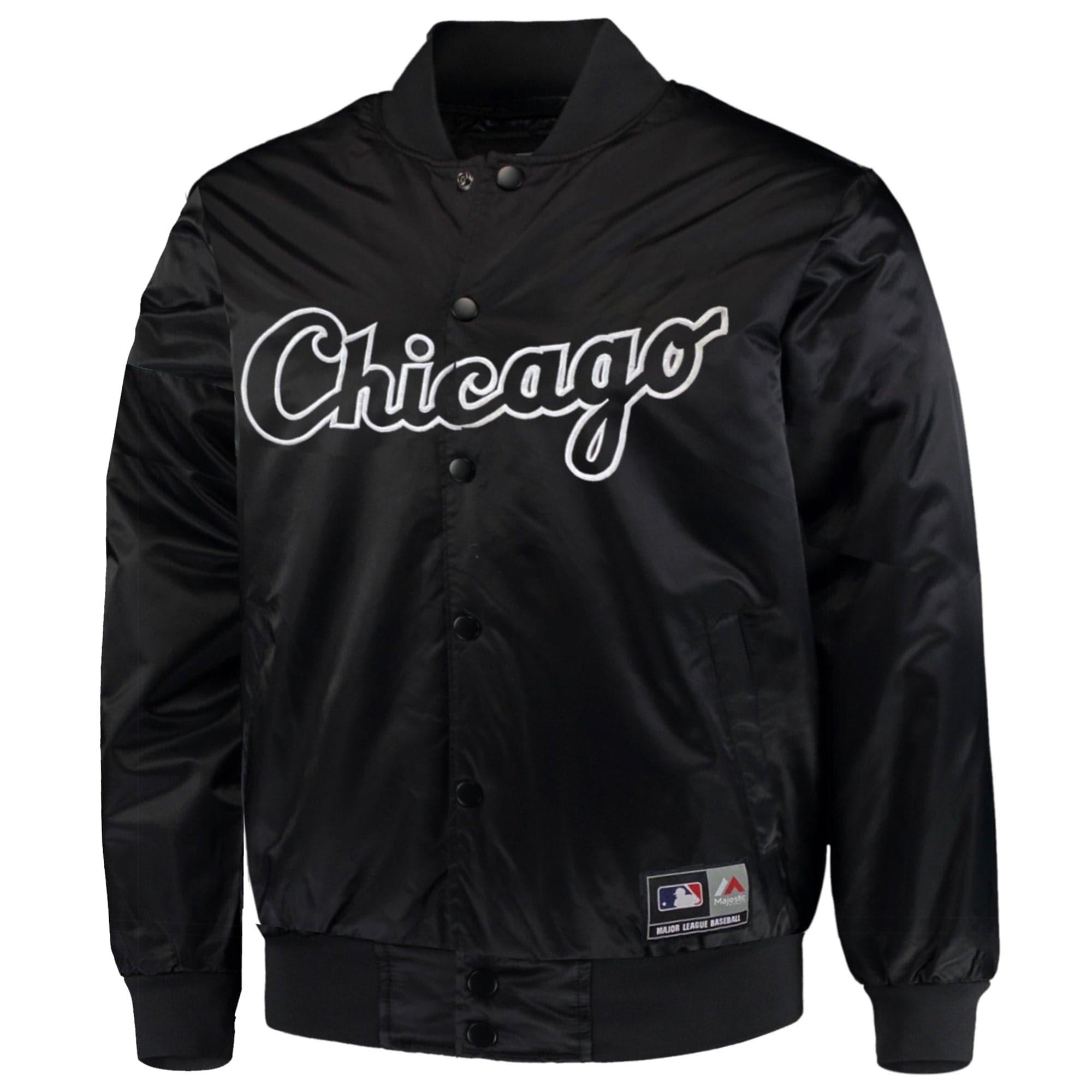 Majestic Athletic Jackets Chicago White Sox Majestic MLB Team Bomber Jacket- Black