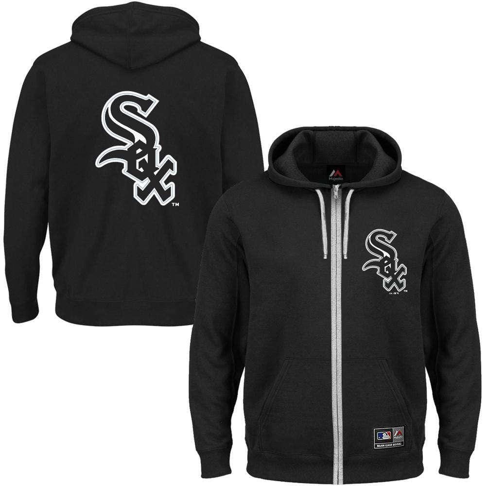 Majestic Athletic Jumpers M Chicago White Sox Majestic MLB Team Logo Zip Hoodie Jumper - Black