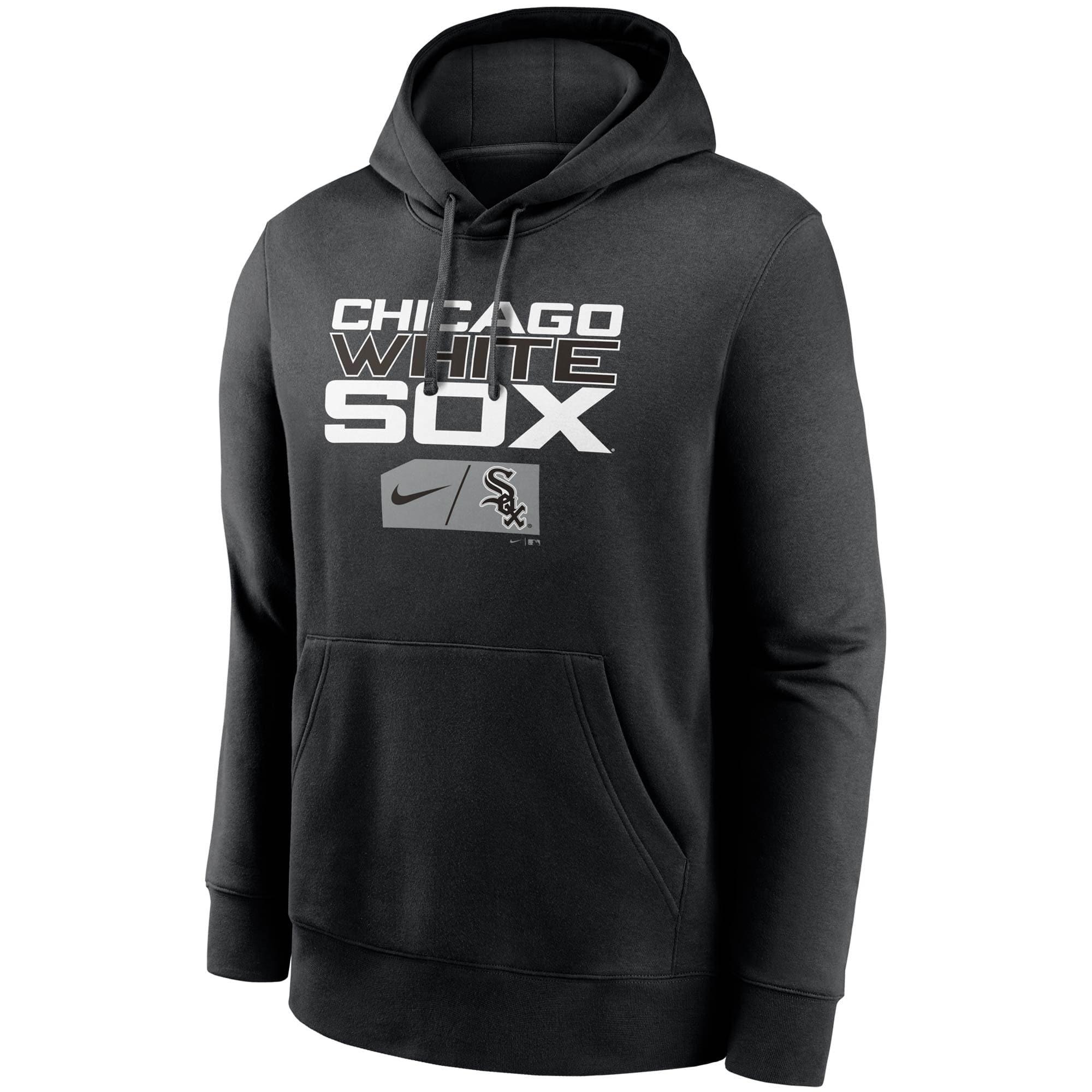 Nike Jumpers Chicago White Sox Nike MLB Team Lettering Club Hoodie Jumper - Black