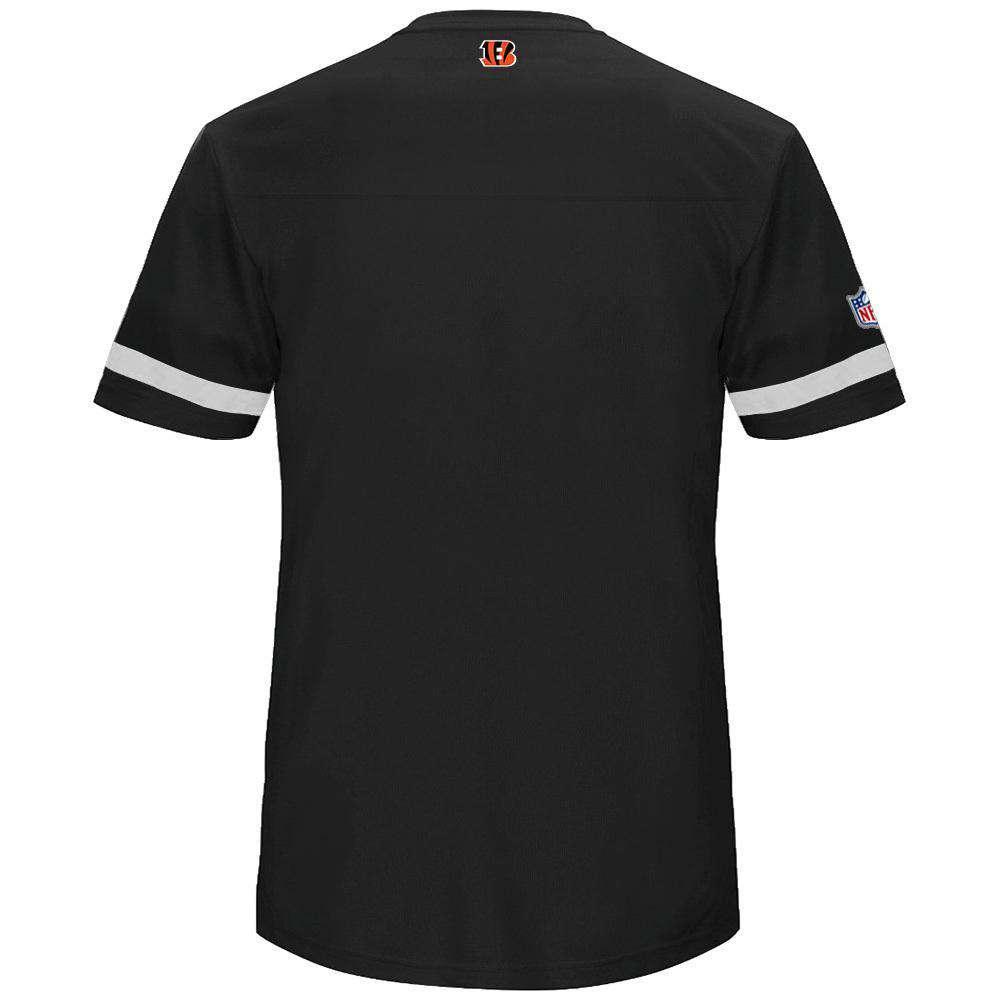 Majestic Athletic T-Shirts Cincinnati Bengals Majestic NFL Poly Mesh Jersey Shirt - Black