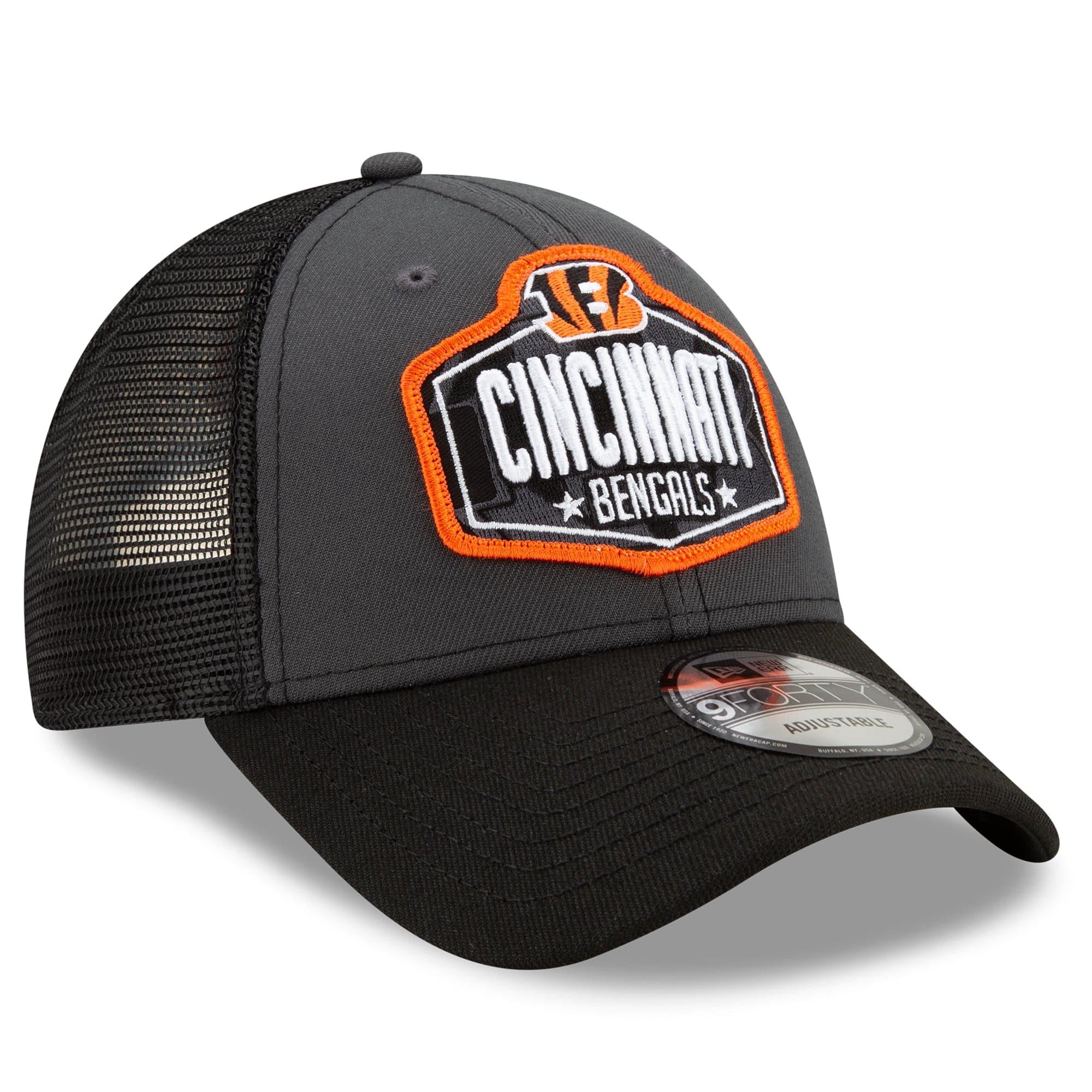 New Era Caps Cincinnati Bengals New Era 2021 NFL Draft 9FORTY Snapback Curve Hat - Graphite