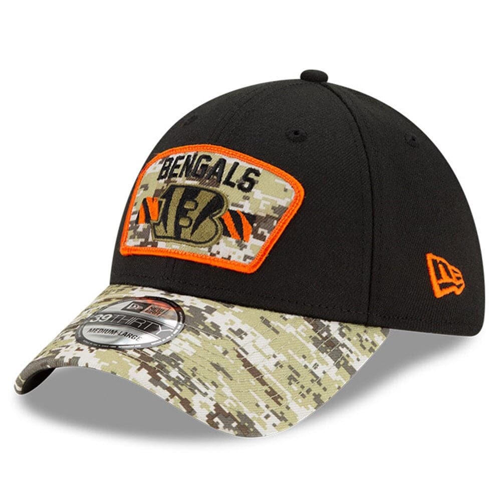 New Era Caps Cincinnati Bengals New Era NFL 2021 Salute To Service 39THIRTY Flex Fit Hat - Black
