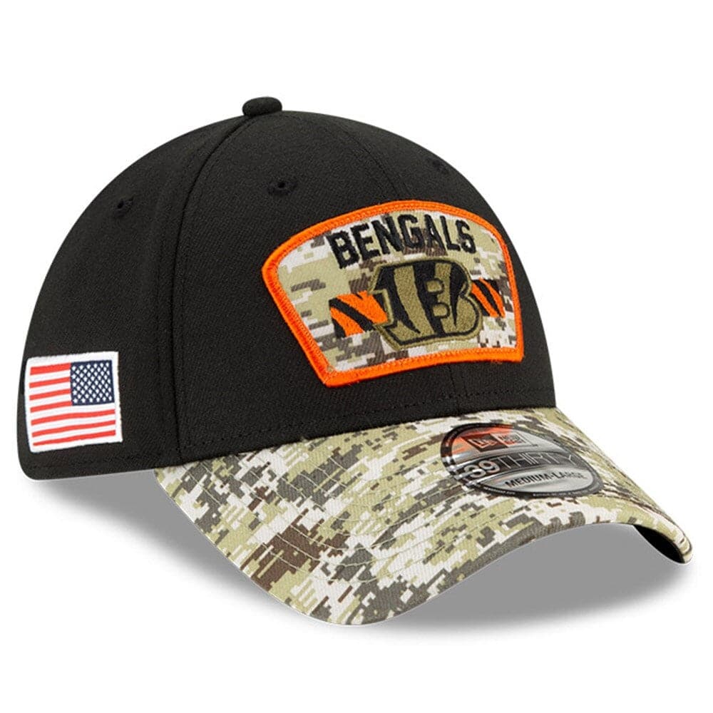 New Era Caps Cincinnati Bengals New Era NFL 2021 Salute To Service 39THIRTY Flex Fit Hat - Black