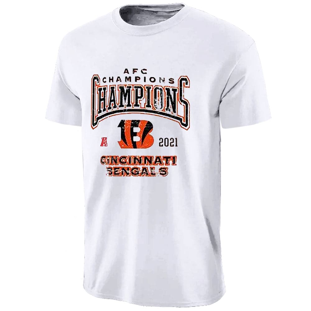 Majestic Athletic T-Shirts Cincinnati Bengals NFL 2022 AFC Conference Champions T-Shirt - White