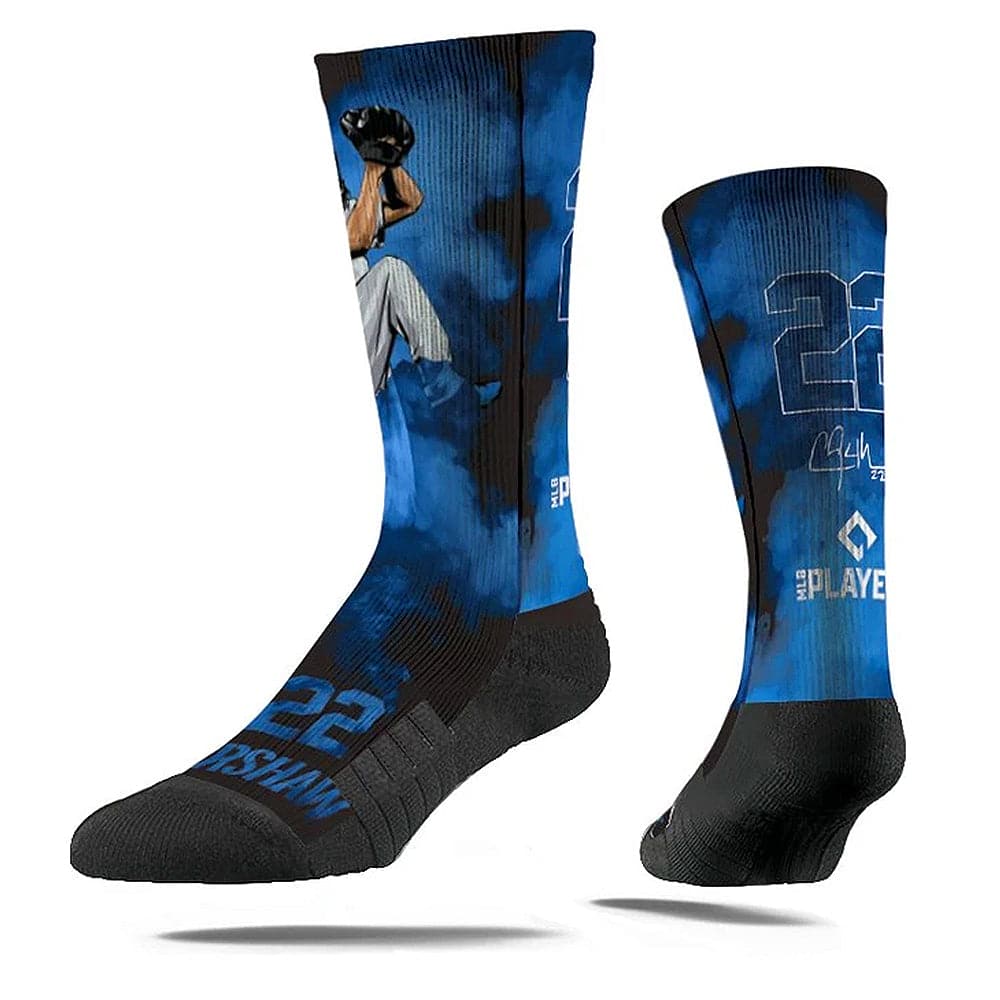 Strideline Socks M/L (8-12 US) Clayton Kershaw Los Angeles Dodgers Strideline MLB Fog Classic Crew Socks - Black
