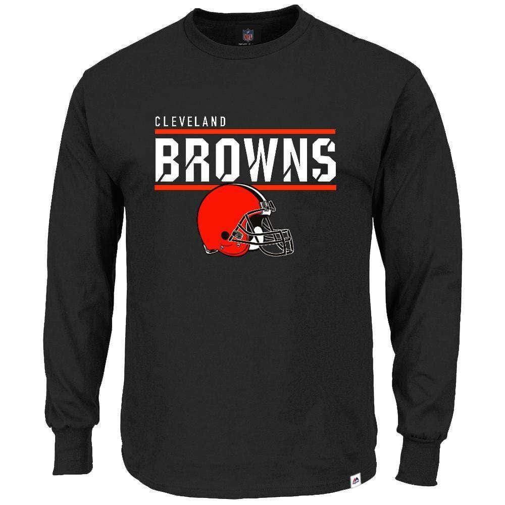 Majestic Athletic Long Sleeve Tees Cleveland Browns Majestic NFL Flex Long Sleeve T-Shirt - Black