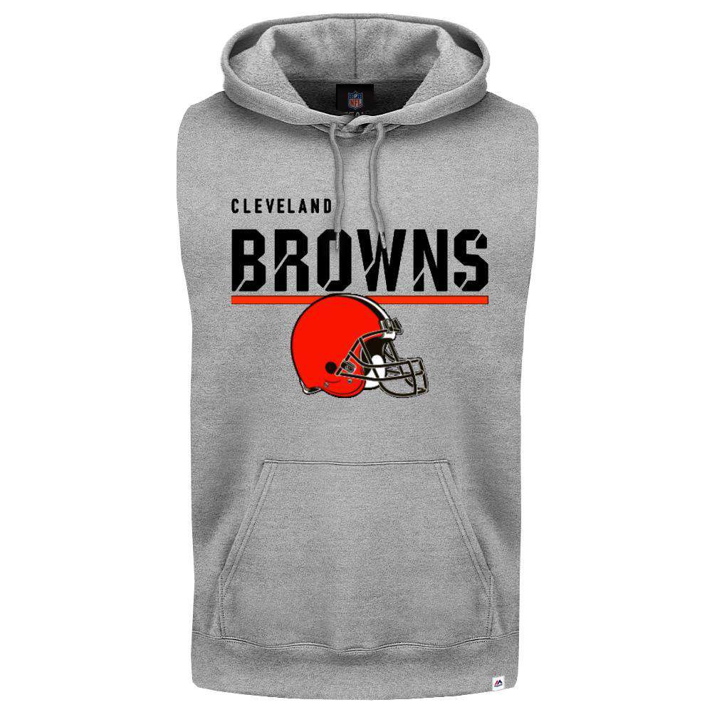 Majestic Athletic Jumpers Cleveland Browns Majestic NFL Team Flex Sleeveless Hoodie Jumper - Grey
