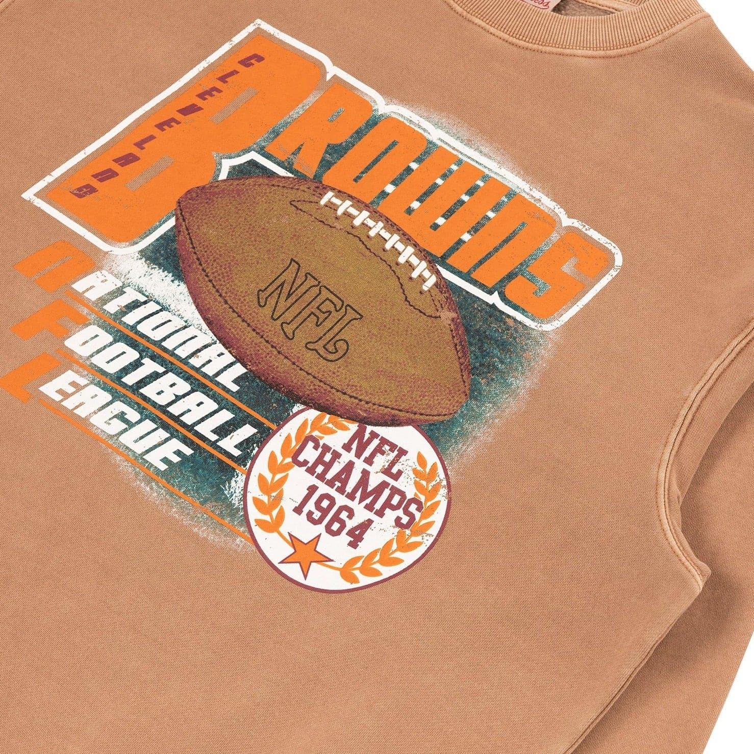 Mitchell And Ness Jumpers Cleveland Browns Mitchell & Ness NFL Champs Vintage Crew Jumper - Faded Brown