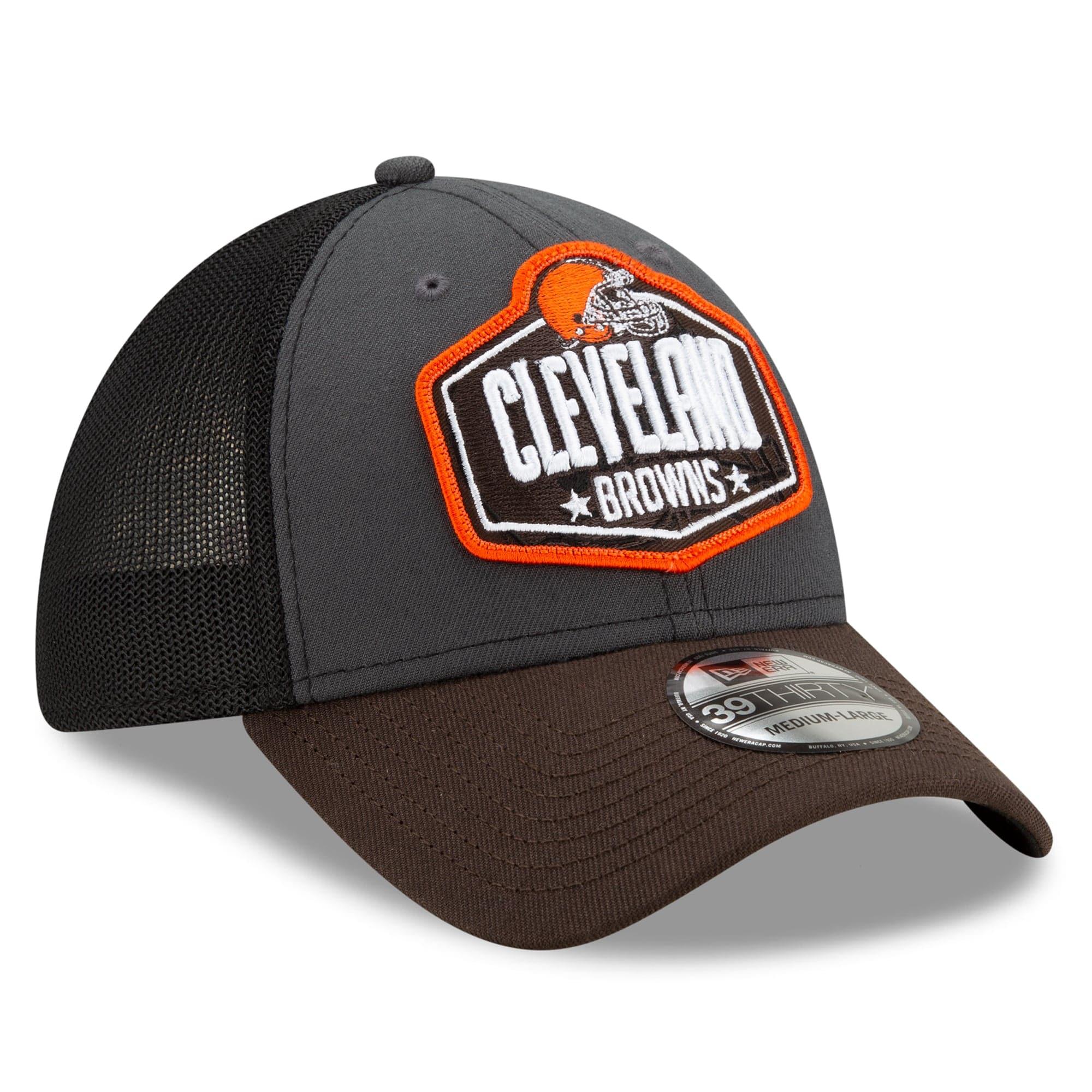 New Era Caps Cleveland Browns New Era 2021 NFL Draft 39THIRTY Flex Fit Curve Hat - Graphite