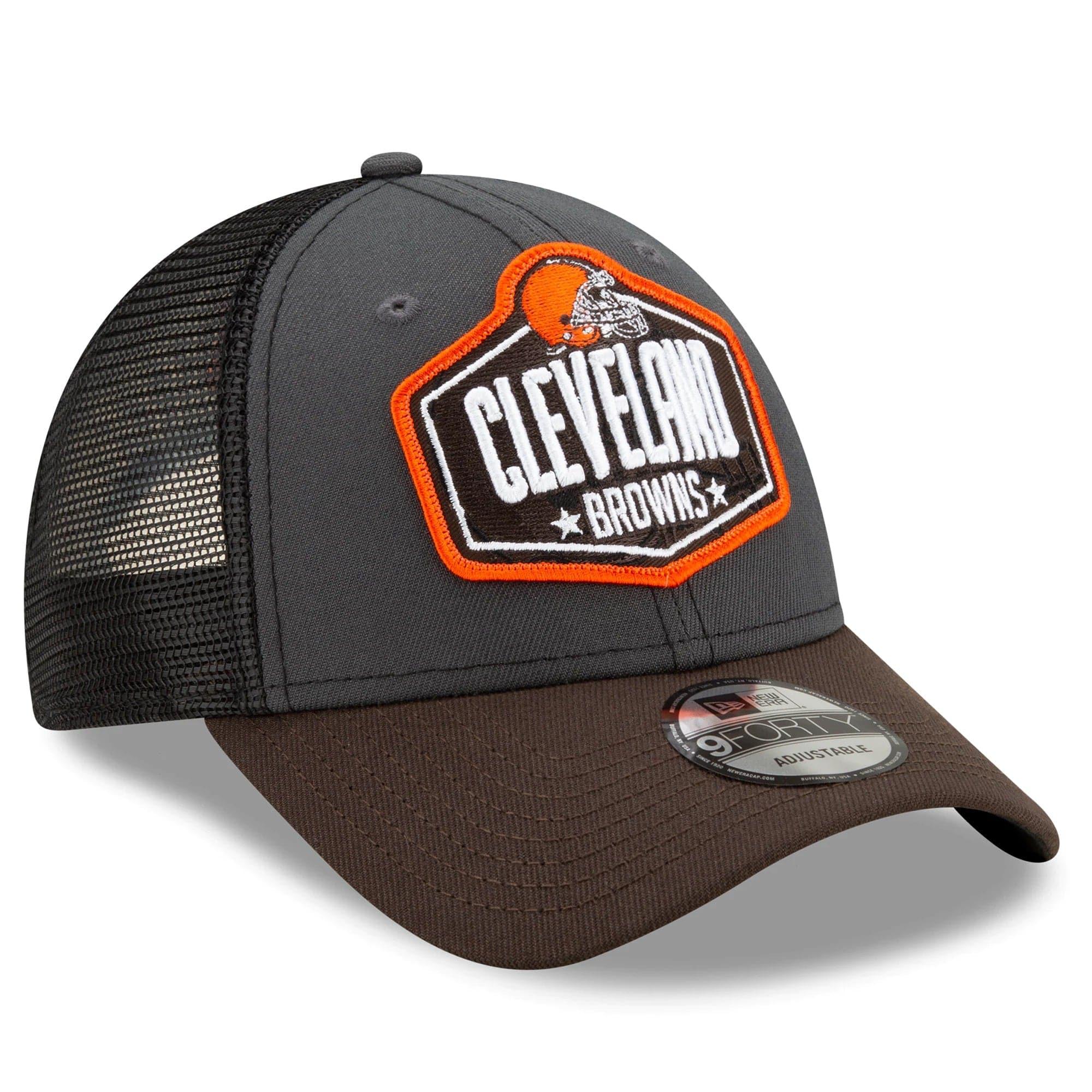 New Era Caps Cleveland Browns New Era 2021 NFL Draft 9FORTY Snapback Curve Hat - Graphite