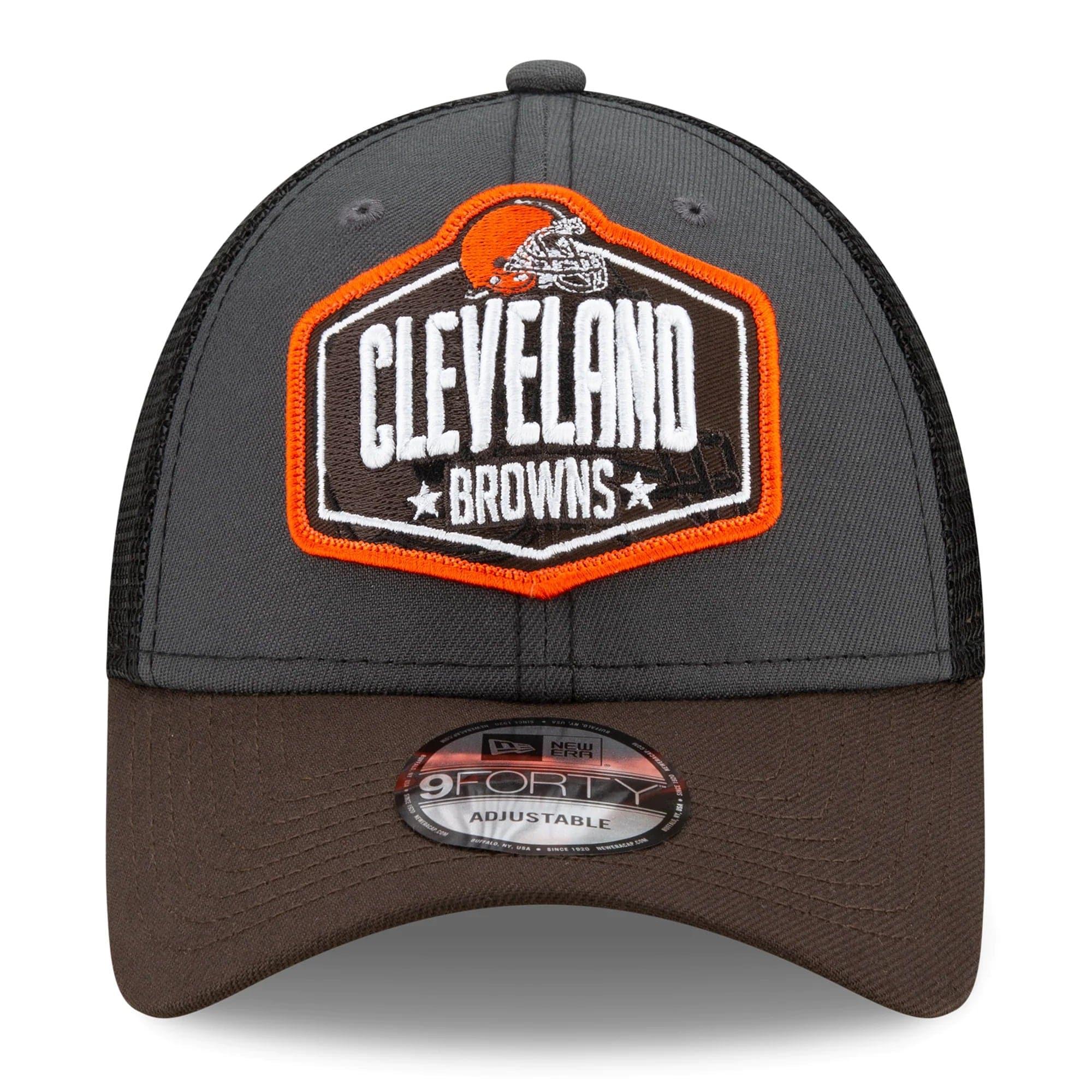 New Era Caps Cleveland Browns New Era 2021 NFL Draft 9FORTY Snapback Curve Hat - Graphite