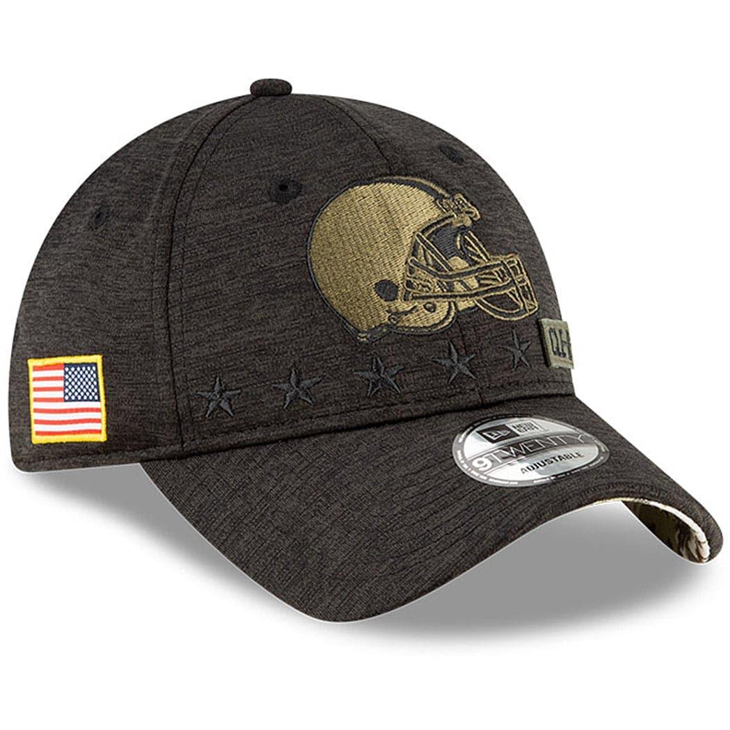 New Era Caps Cleveland Browns New Era NFL 2020 Salute To Service 9TWENTY Curve Hat - Black
