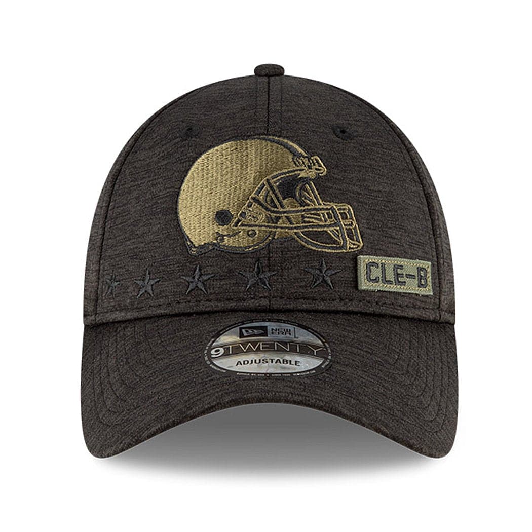 New Era Caps Cleveland Browns New Era NFL 2020 Salute To Service 9TWENTY Curve Hat - Black