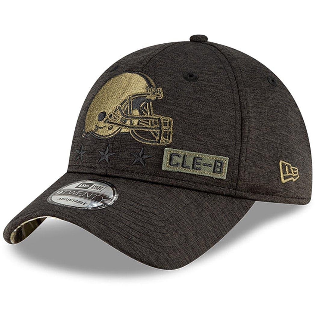 New Era Caps Cleveland Browns New Era NFL 2020 Salute To Service 9TWENTY Curve Hat - Black