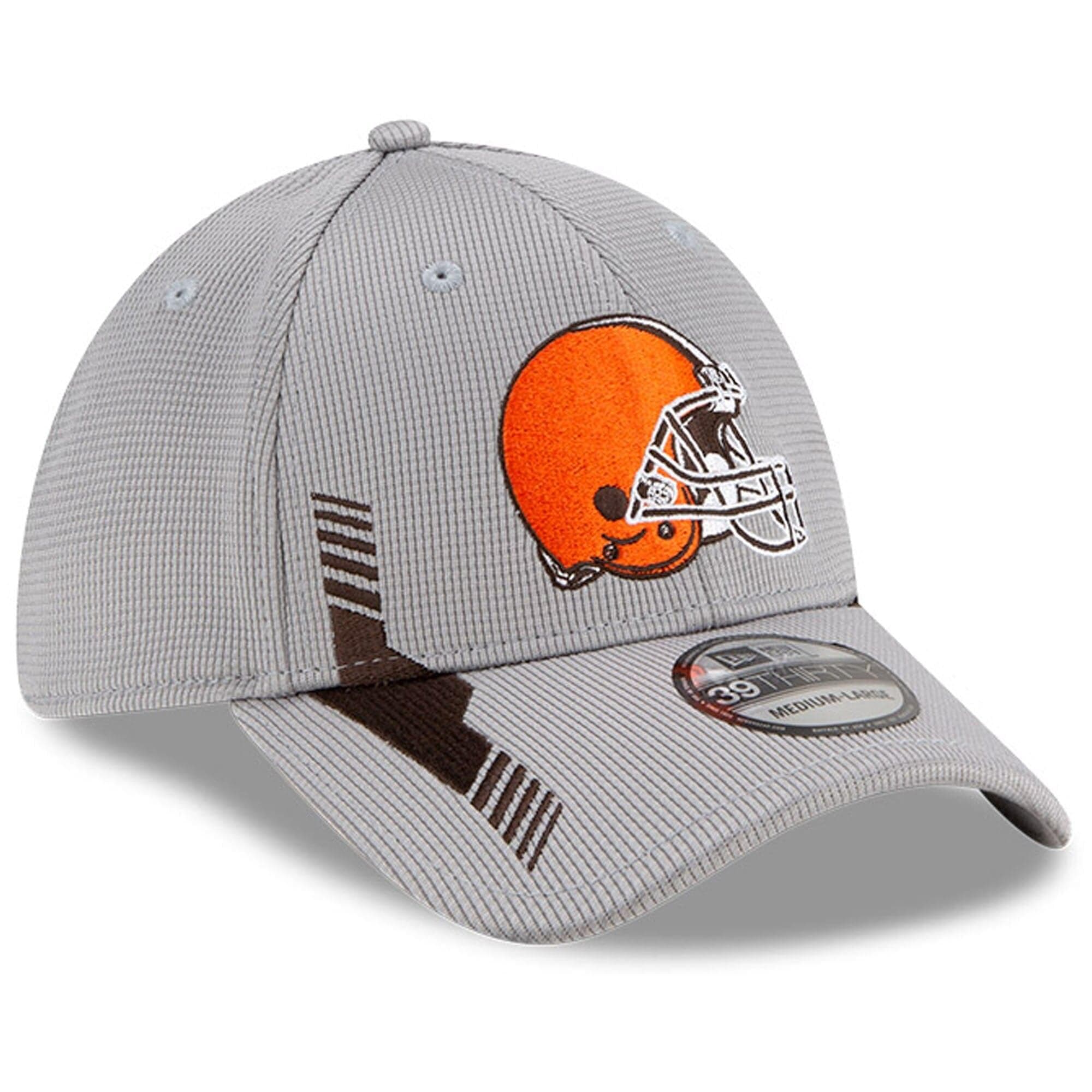 New Era Caps Cleveland Browns New Era NFL 2021 Sideline Home 39THIRTY Flex Fit Hat - Grey