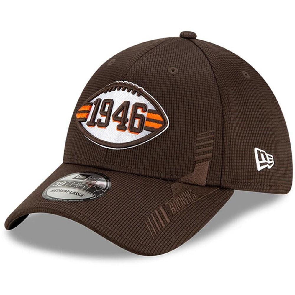 New Era Caps Cleveland Browns New Era NFL 2021 Sideline Home Throwback 39THIRTY Flex Fit Hat - Brown