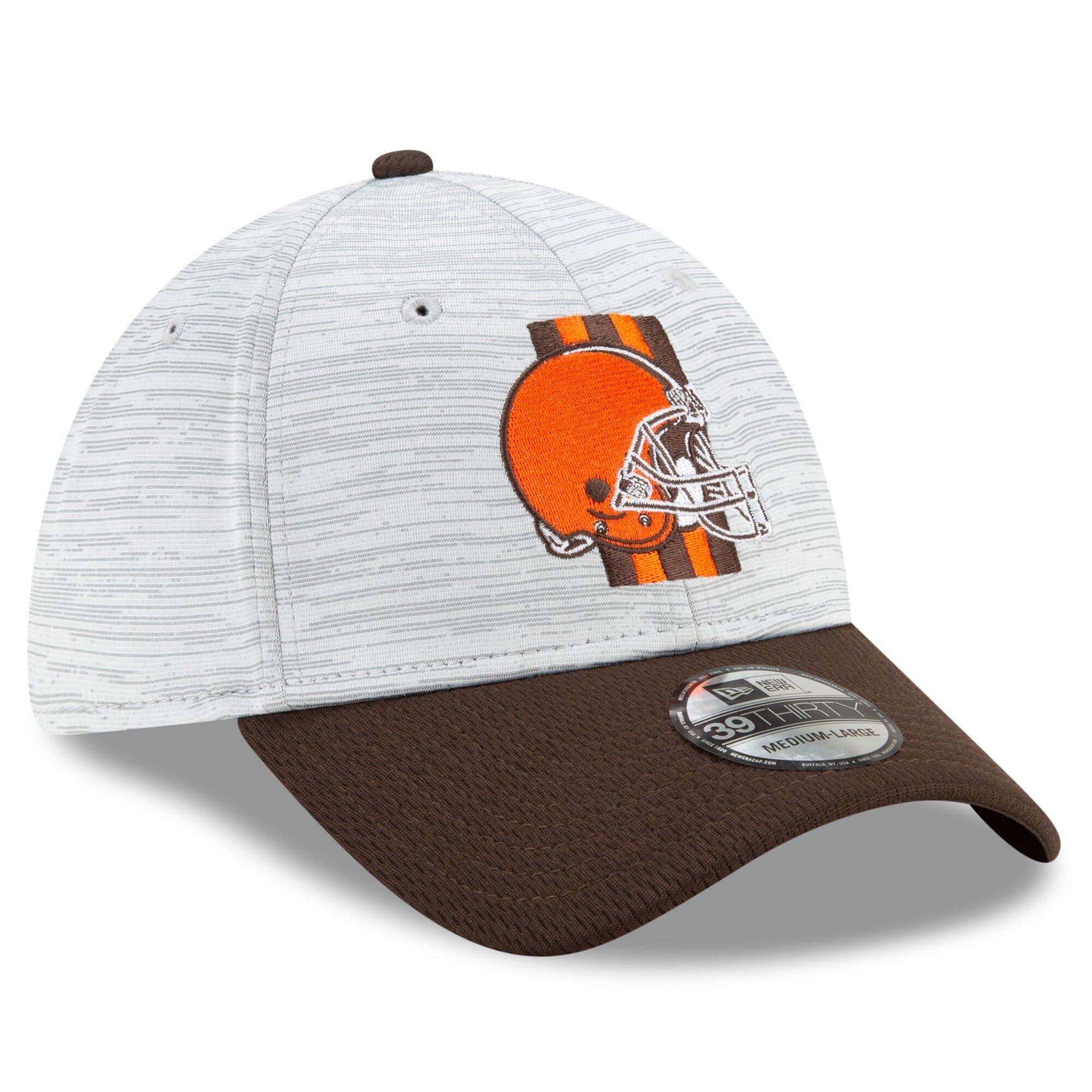 New Era Caps Cleveland Browns New Era NFL 2021 Training Camp 39THIRTY Flex Fit Curve Hat - Grey