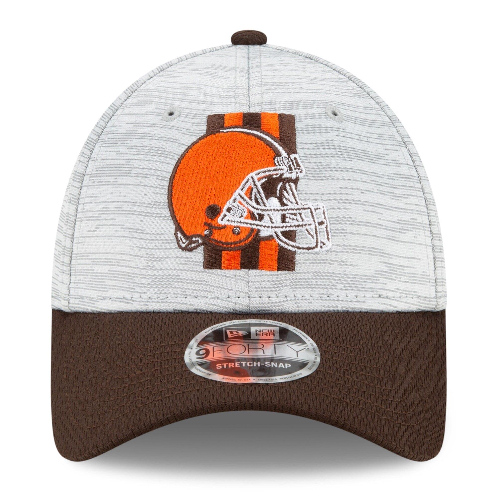 New Era Caps Cleveland Browns New Era NFL 2021 Training Camp 9FORTY Curve Stretch Snapback Hat - Grey