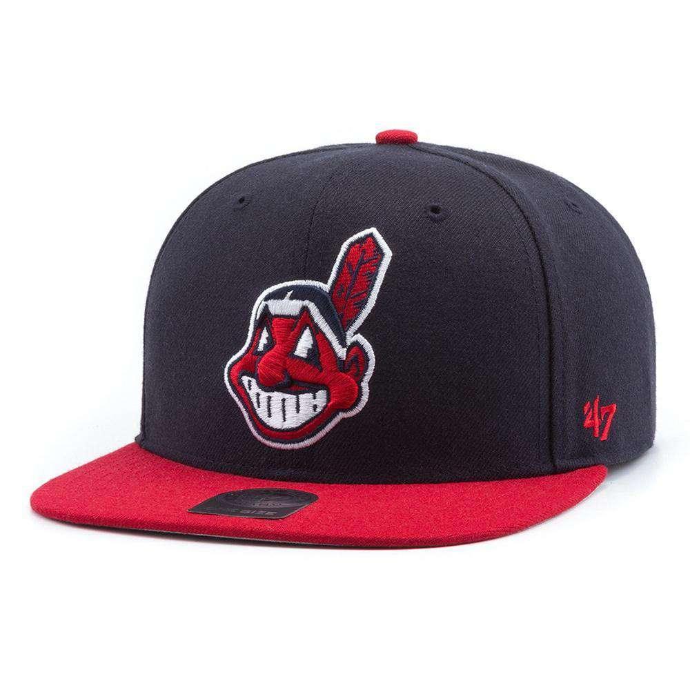 47 Brand Caps Cleveland Indians '47 MLB 2 Tone Captain Snapback Hat - Navy/Red