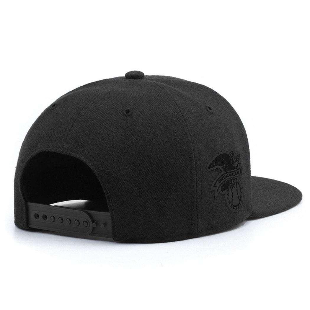 47 Brand Caps Cleveland Indians '47 MLB Black On Black Captain Snapback Hat