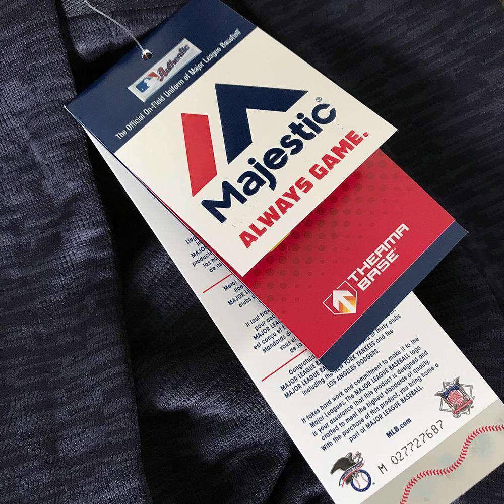 Majestic Athletic Jumpers Cleveland Indians Majestic MLB Authentic Team Drive Hoodie - Navy
