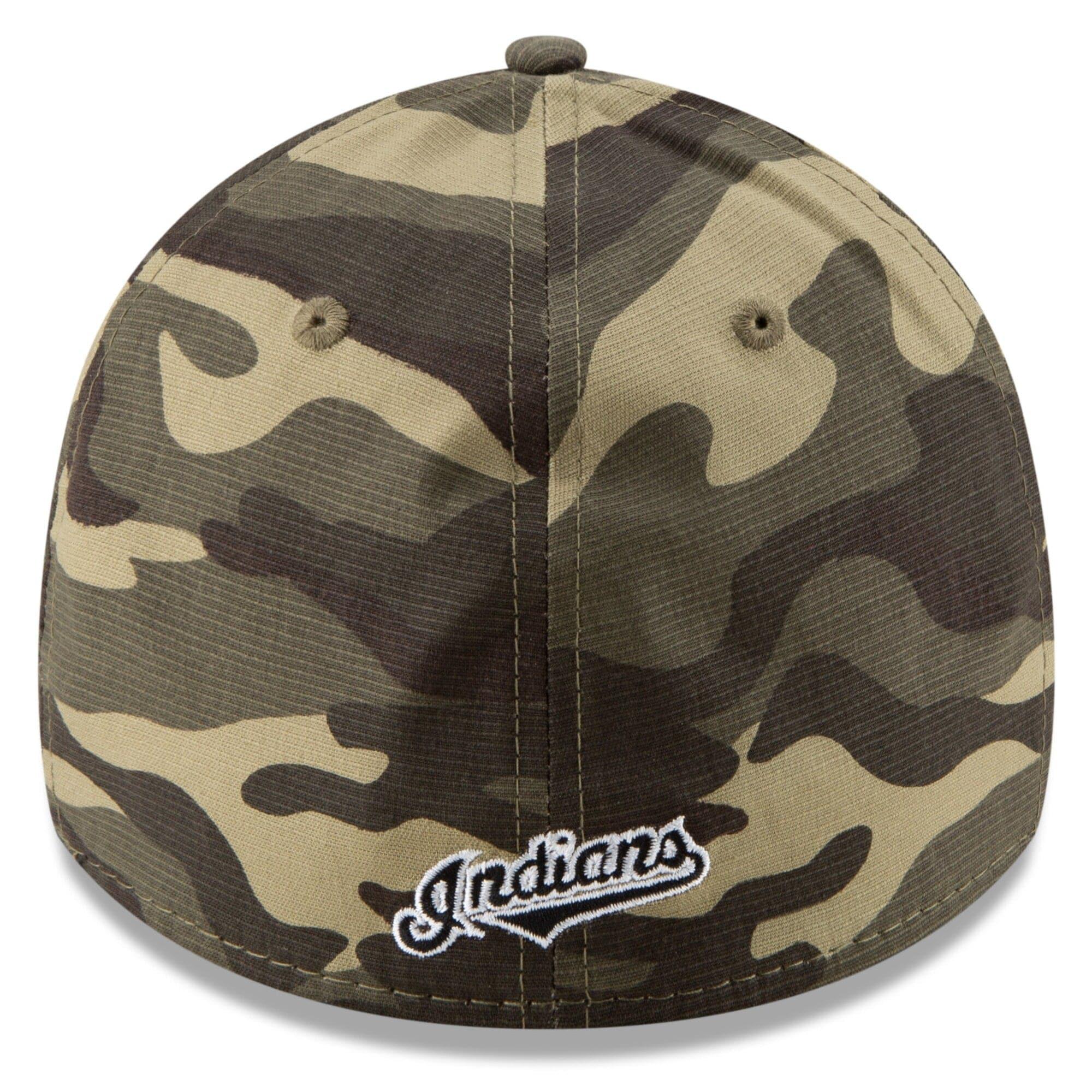 New Era Caps Cleveland Indians New Era MLB 2021 Armed Forces 39THIRTY Flex Fit Curve Hat - Camo