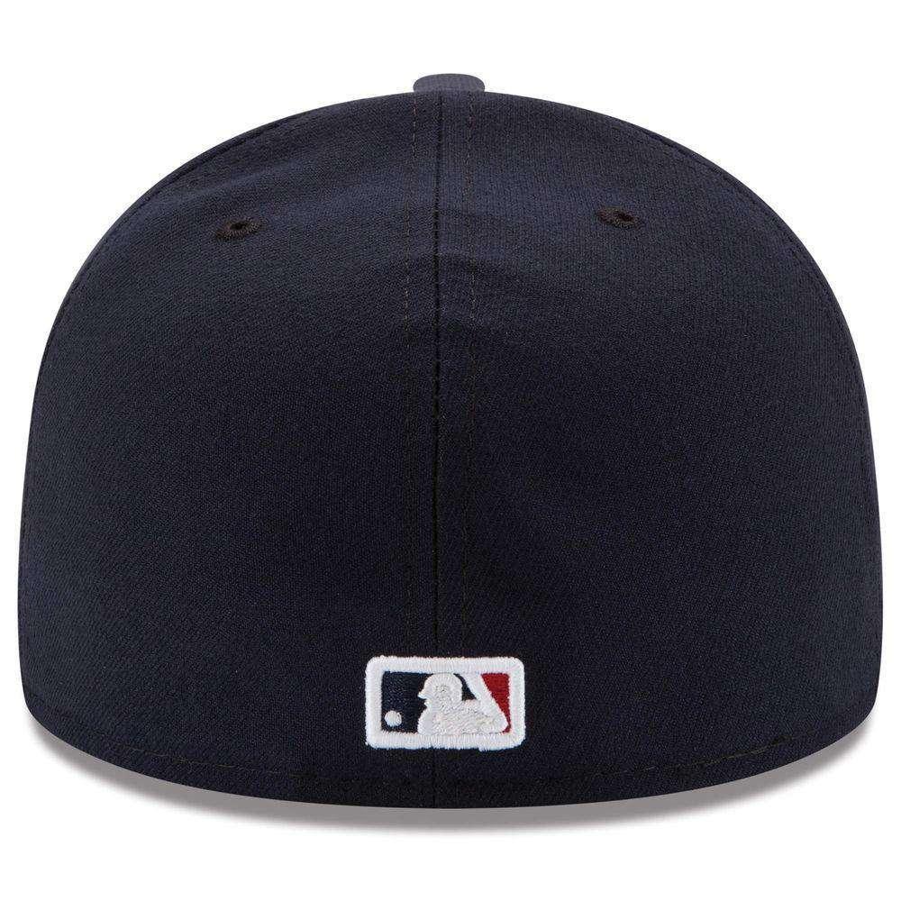 New Era Caps Cleveland Indians New Era MLB AC On-Field Road 59FIFTY Fitted Hat - Navy