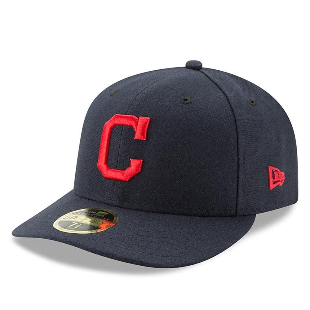 New Era Caps Cleveland Indians New Era MLB AC On-Field Road Low Profile 59FIFTY Fitted Hat - Navy