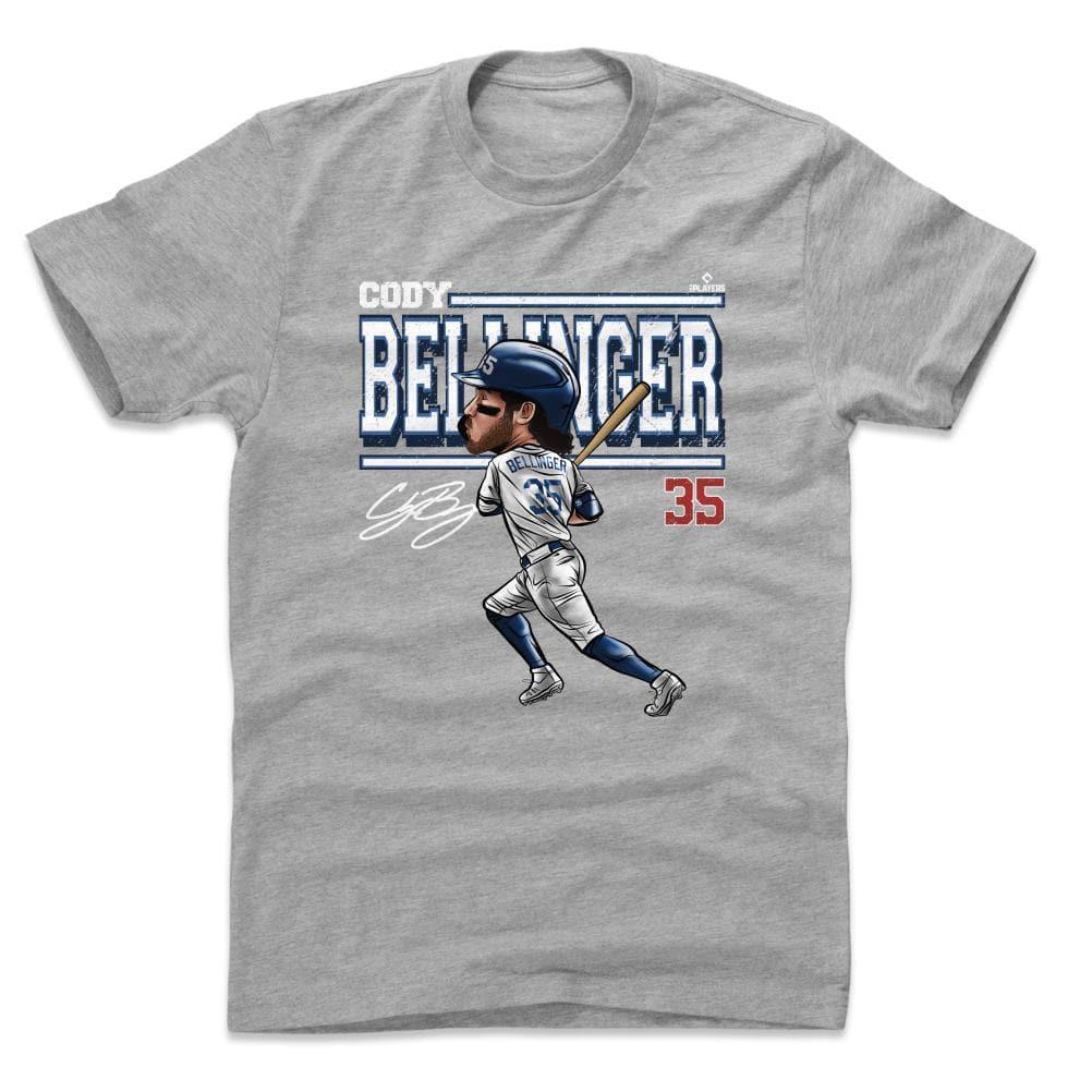 500 Level T-Shirts Cody Bellinger Los Angeles Dodgers 500 Level MLB Cartoon T-Shirt - Grey