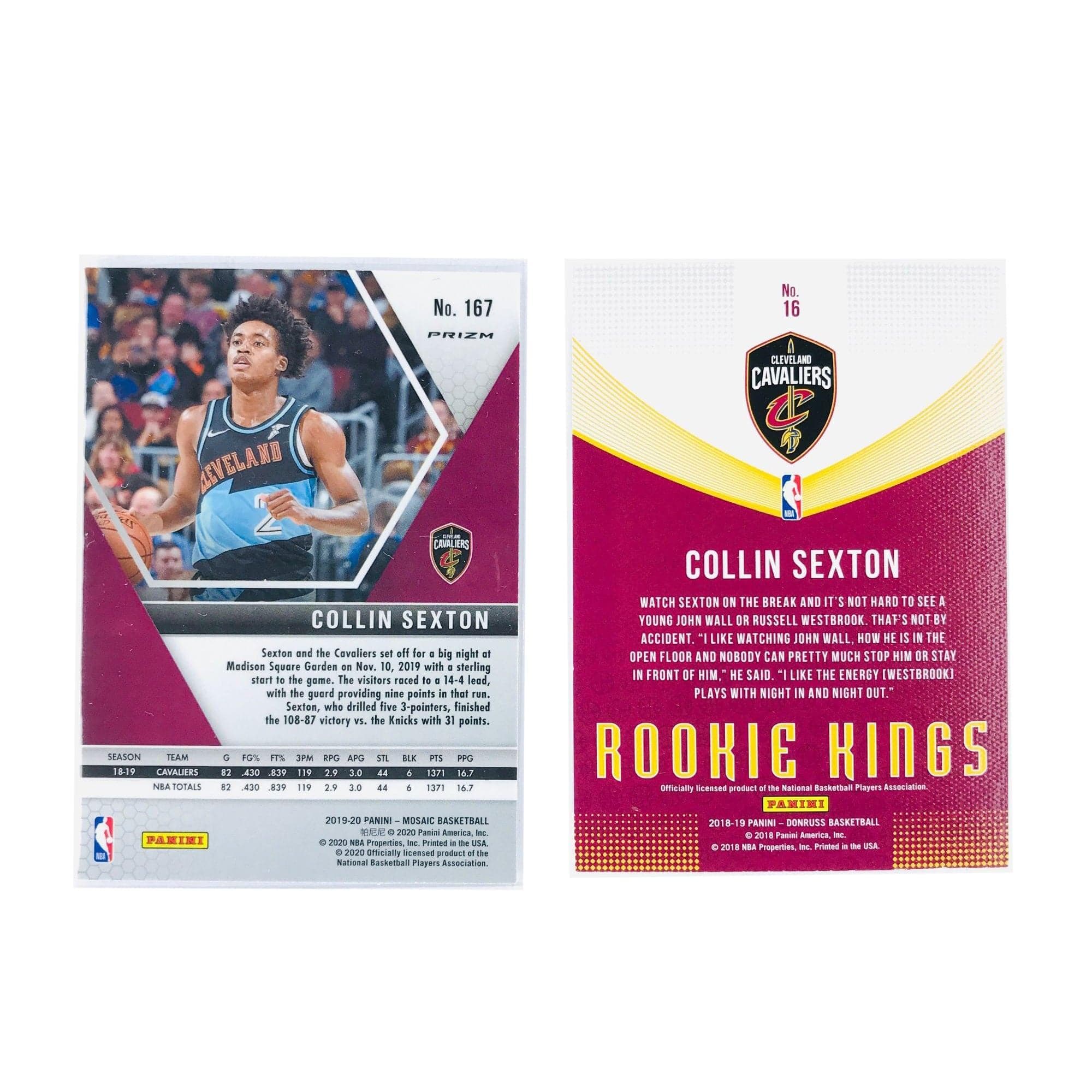 Panini Cards Collin Sexton Cleveland Cavaliers Panini NBA 2 Card Insert/Parallel Set