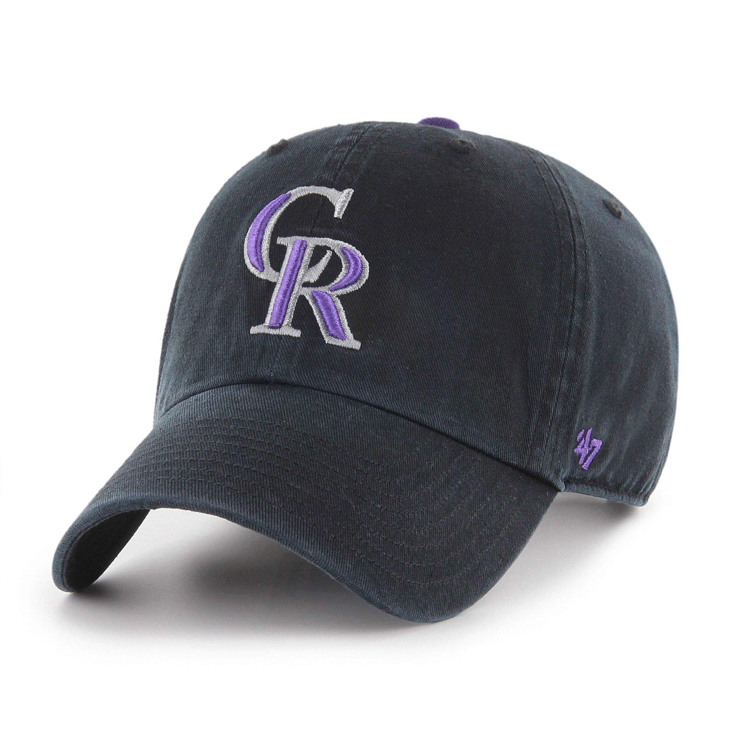 47 Brand Caps Colorado Rockies '47 MLB Team Clean Up Strapback Hat - Black