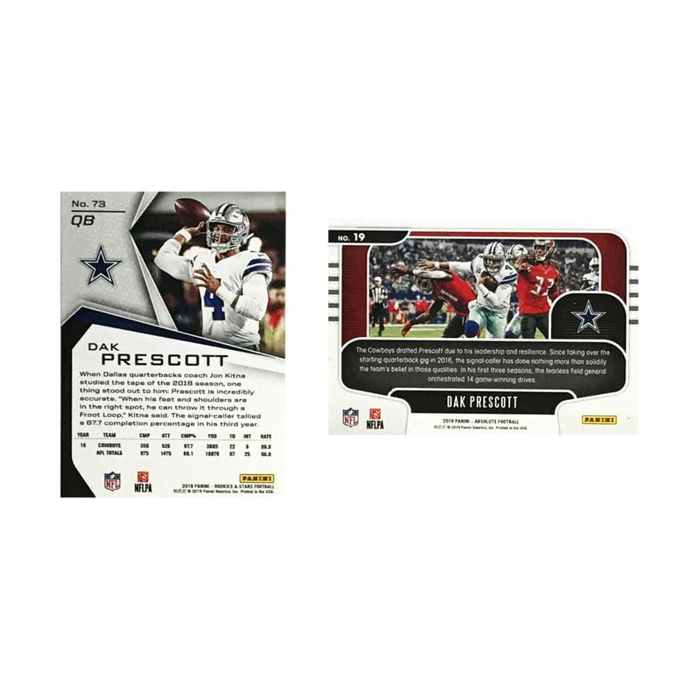 Panini Cards Dak Prescott Dallas Cowboys Panini NFL 2 Insert Card Set