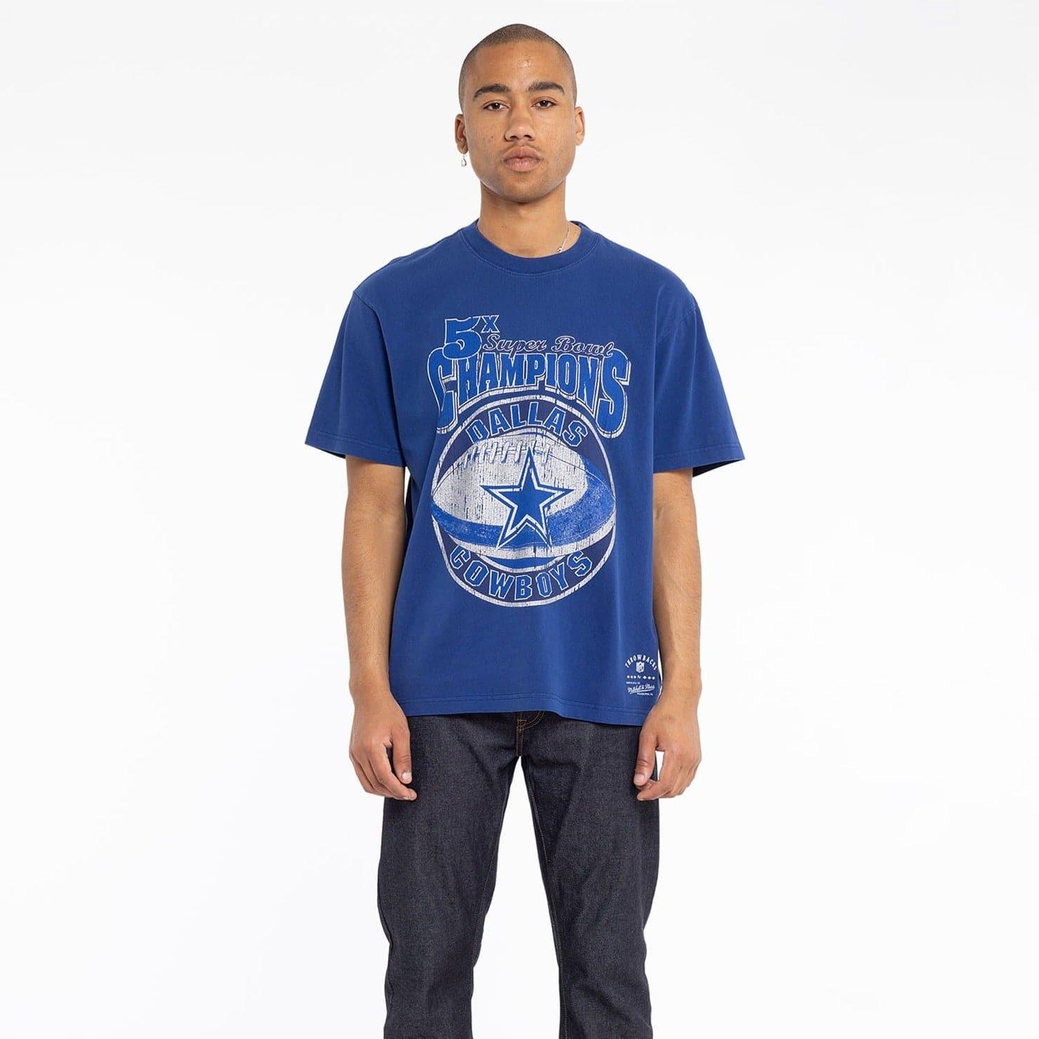 Mitchell And Ness T-Shirts Dallas Cowboys Mitchell & Ness NFL 5 x Champs Vintage T-Shirt - Navy