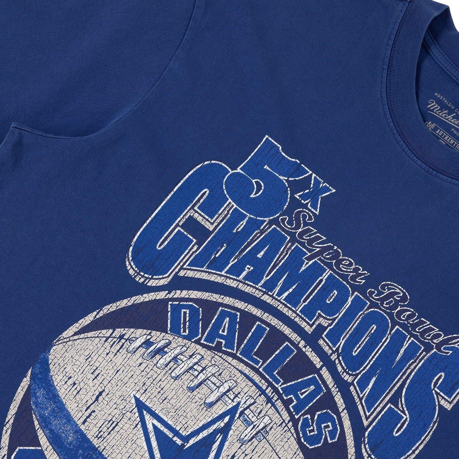 Mitchell And Ness T-Shirts Dallas Cowboys Mitchell & Ness NFL 5 x Champs Vintage T-Shirt - Navy