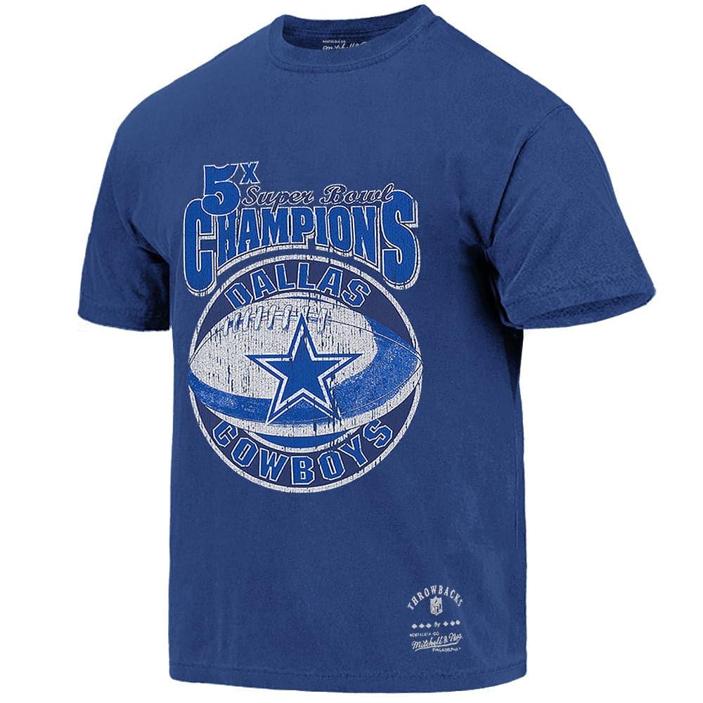 Mitchell And Ness T-Shirts Dallas Cowboys Mitchell & Ness NFL 5 x Champs Vintage T-Shirt - Navy