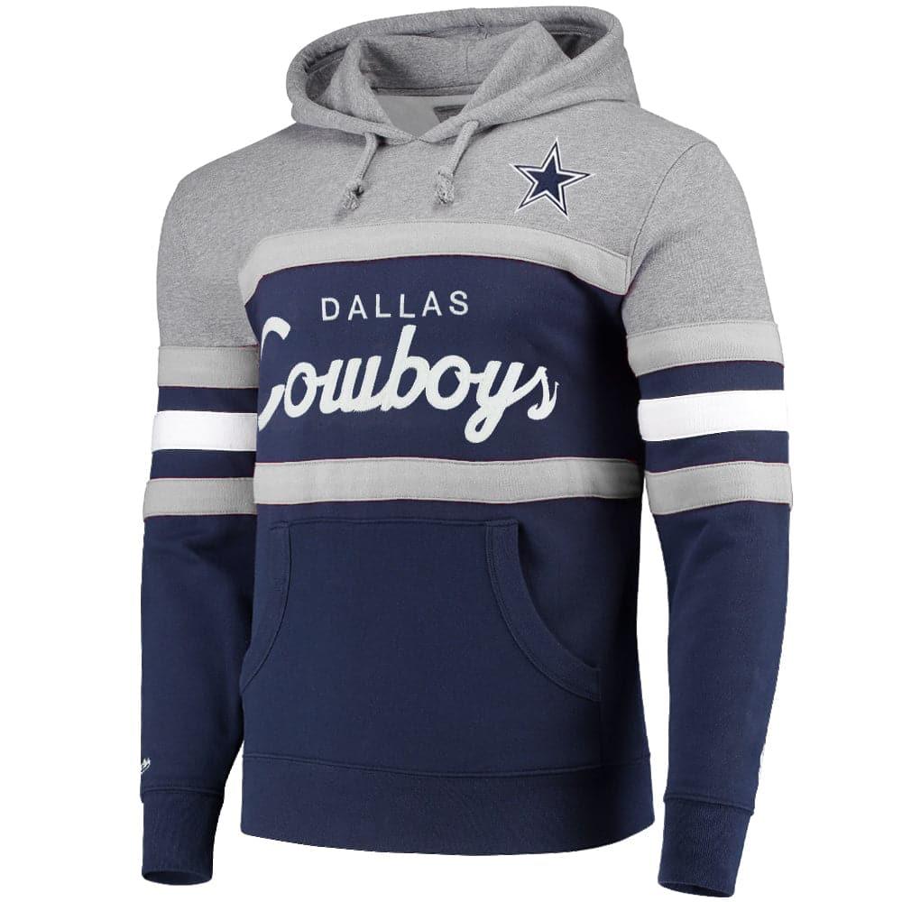 Mitchell And Ness Jumpers Dallas Cowboys Mitchell & Ness NFL Head Coach Premium Hoodie Jumper - Navy
