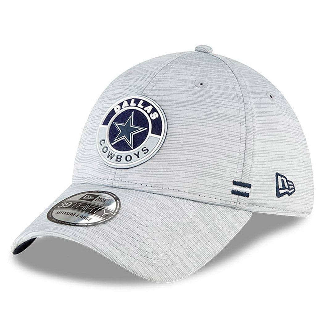 New Era Caps Dallas Cowboys New Era NFL 2020 Sideline 39THIRTY Flex Fit Curve Hat - Grey