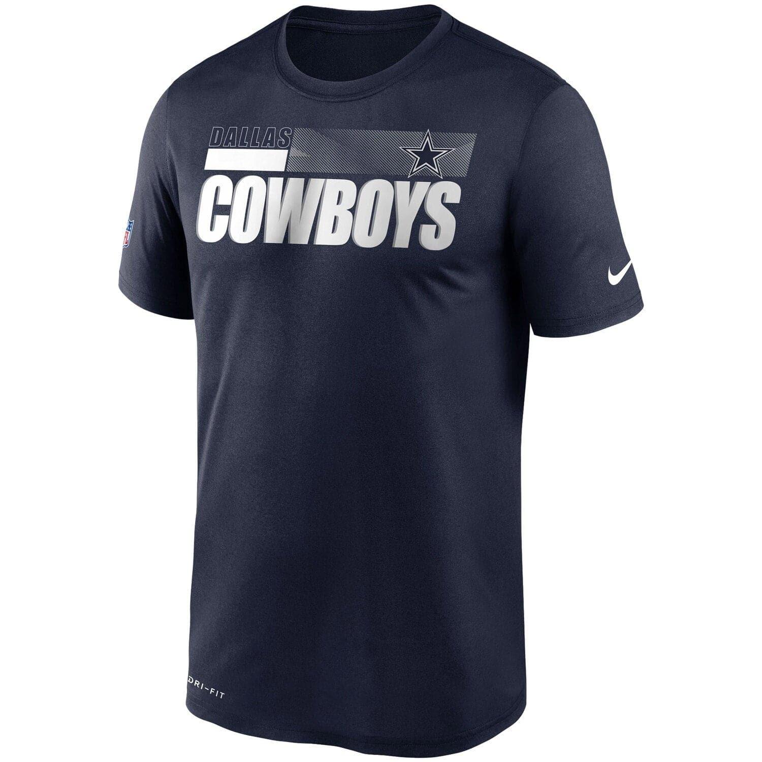 Nike T-Shirts Dallas Cowboys Nike NFL Team Name Sideline Legend Performance T-Shirt - Navy