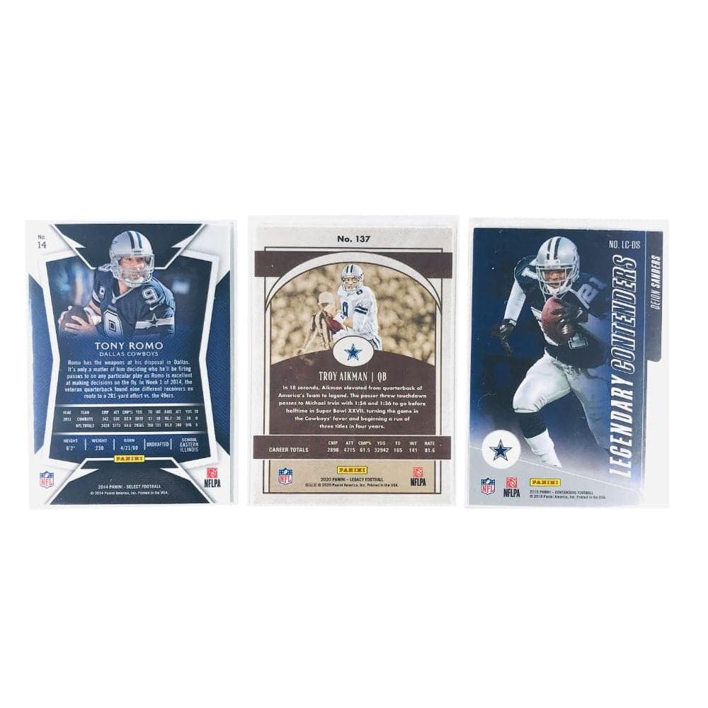 Panini Cards Dallas Cowboys Panini NFL 3 Card Legends Set