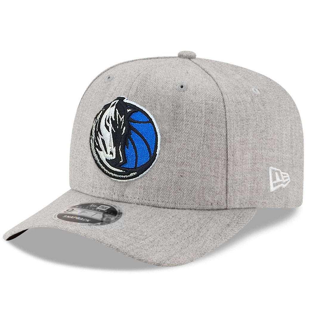New Era Caps Dallas Mavericks New Era NBA Heather Drop 9FIFTY Pre-Curved Snapback Hat