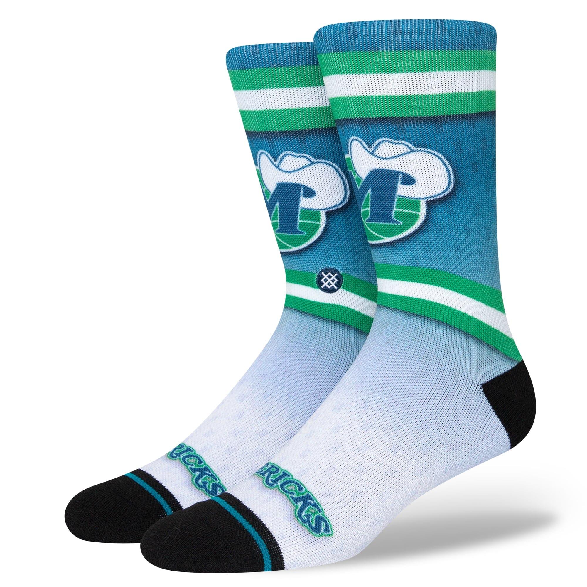 Stance Socks Large (9-12 US) Dallas Mavericks Stance NBA HWC Logo Fader Crew Socks - Blue