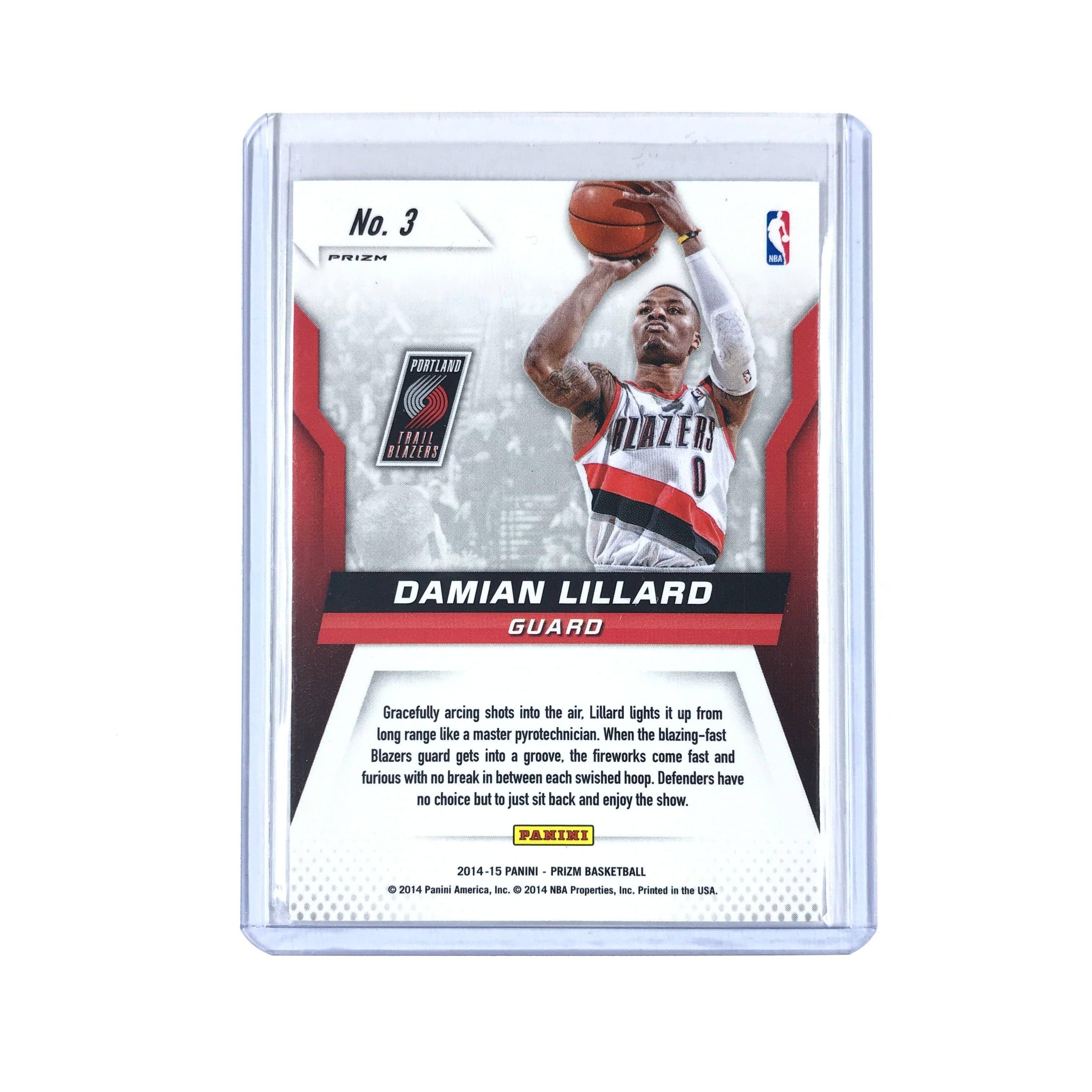 Panini Cards Damian Lillard Portland Trail Blazers 2014-15 Panini Prizm NBA Fireworks Silver Card