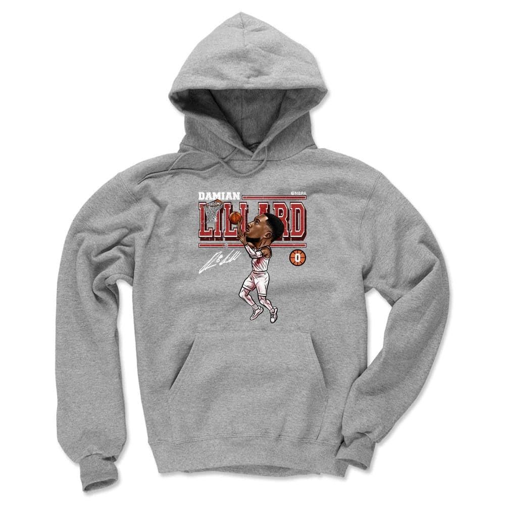 500 Level Jumpers Damian Lillard Portland Trail Blazers 500 Level NBA Cartoon Hoodie Jumper - Grey