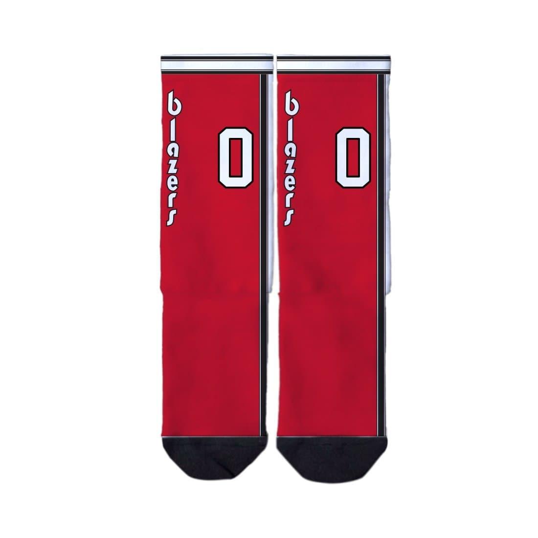 Strideline Socks M/L (8-12 US) Damian Lillard Portland Trail Blazers Strideline NBA Jersey Classic Crew Socks - Red