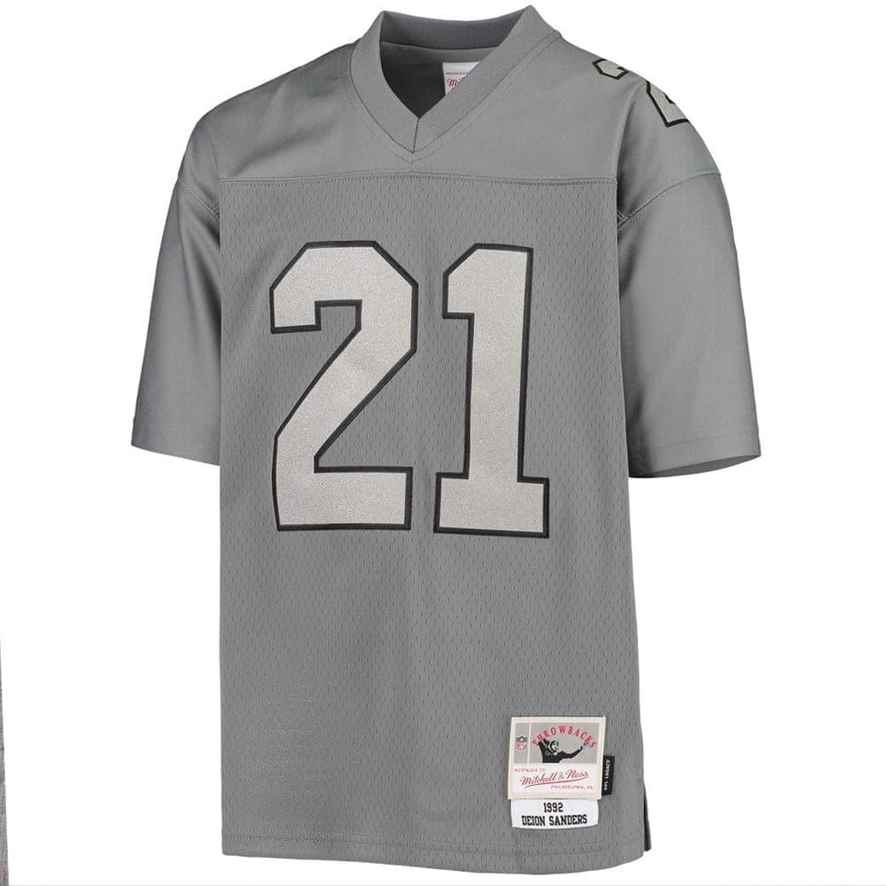 Mitchell And Ness Jerseys Deion Sanders Altanta Falcons Mitchell & Ness NFL Metal Works Legacy Jersey - Gunmetal