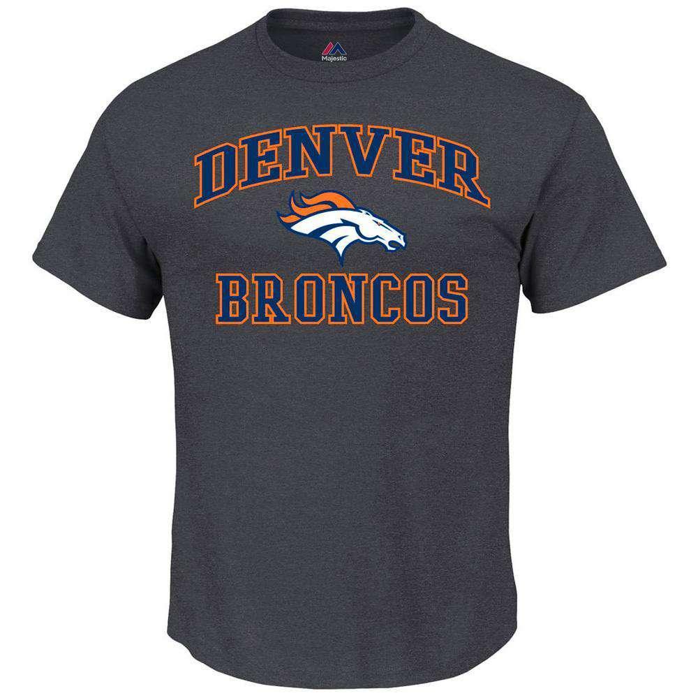 Majestic Athletic T-Shirts Denver Broncos Majestic NFL Heart & Soul T-Shirt - Charcoal