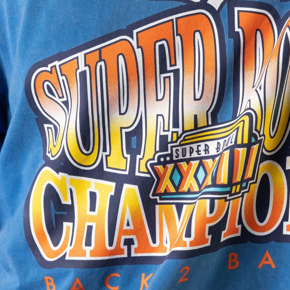 Mitchell And Ness T-Shirts Denver Broncos Mitchell & Ness NFL Champs Vintage T-Shirt - Faded Blue
