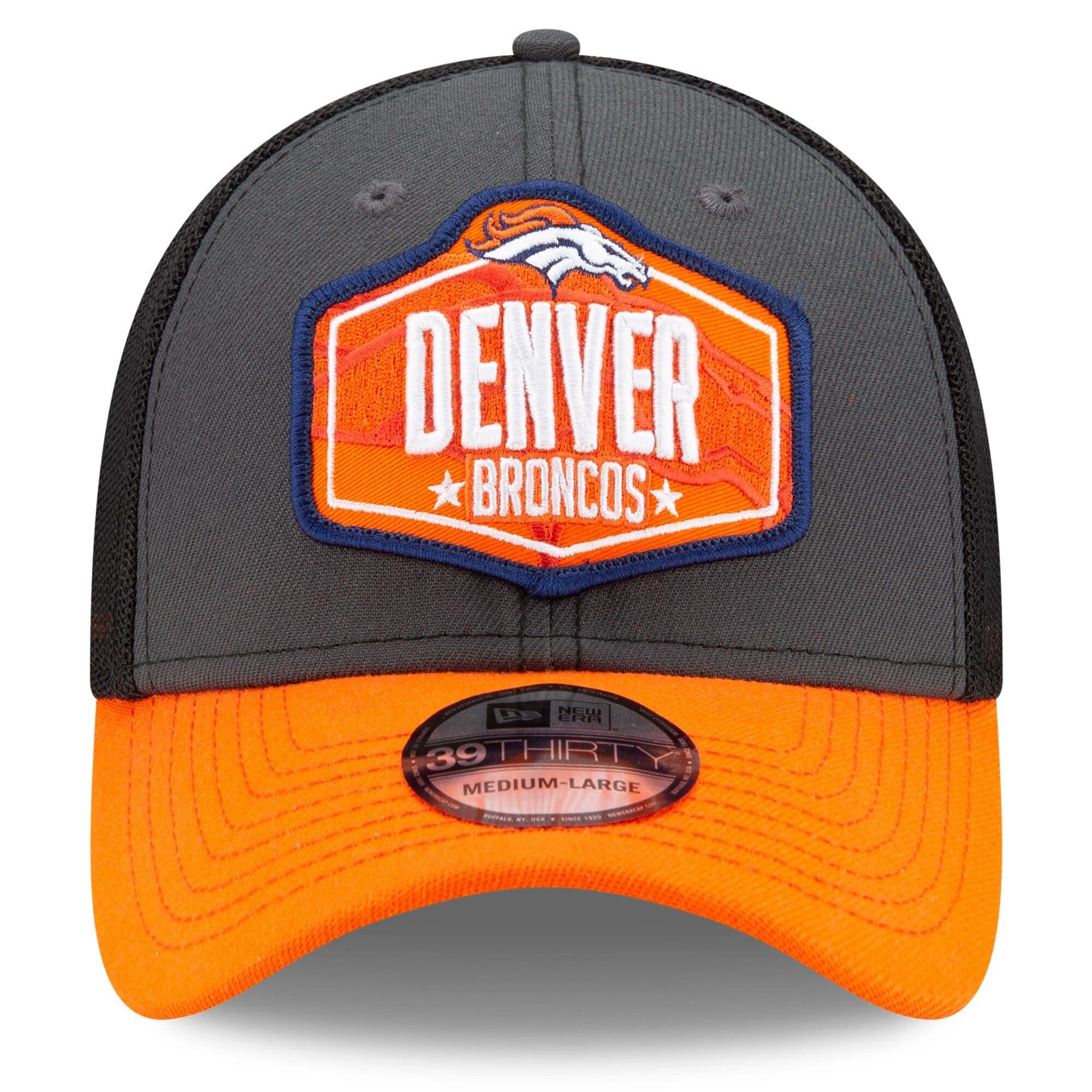 New Era Caps Denver Broncos New Era 2021 NFL Draft 39THIRTY Flex Fit Curve Hat - Graphite