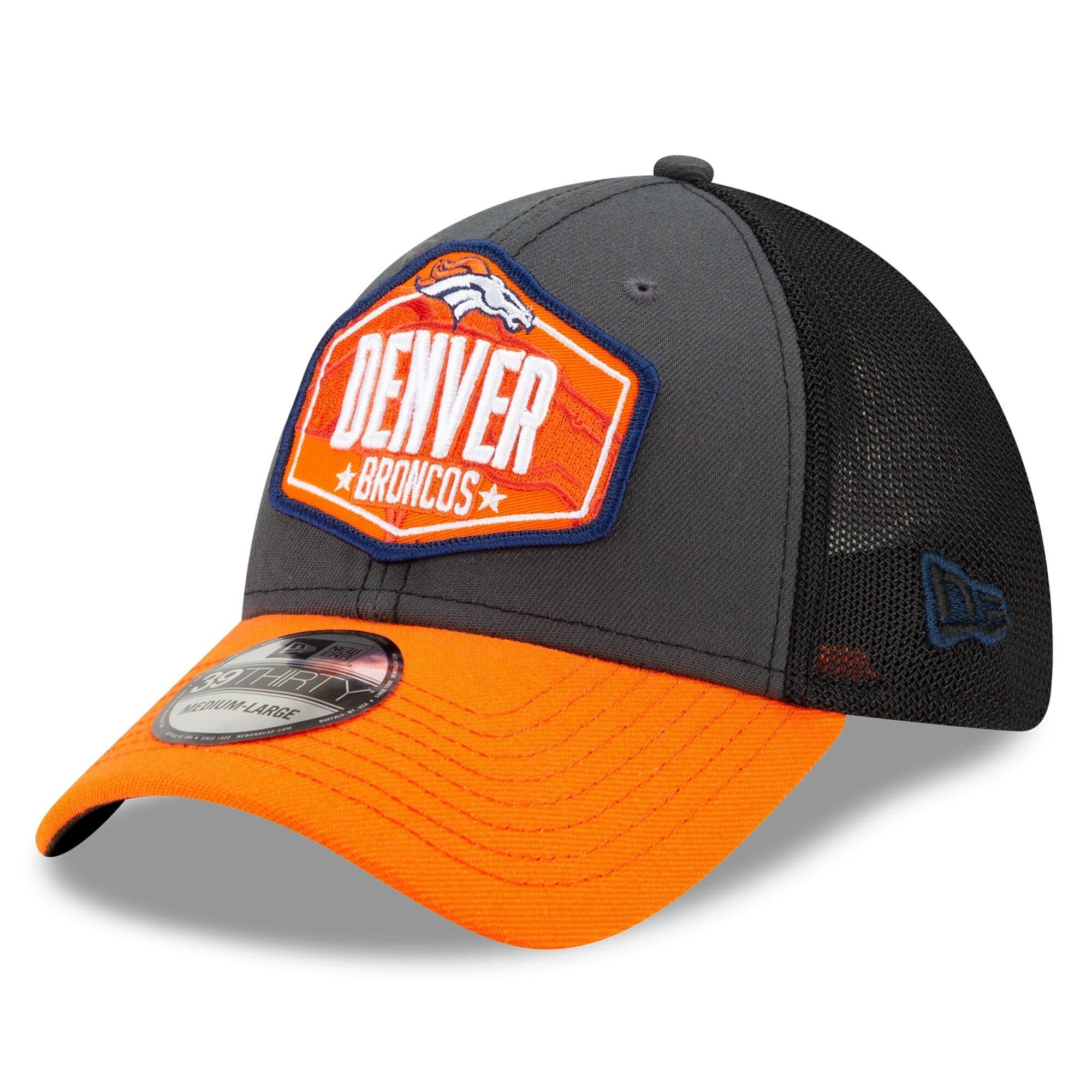 New Era Caps Denver Broncos New Era 2021 NFL Draft 39THIRTY Flex Fit Curve Hat - Graphite